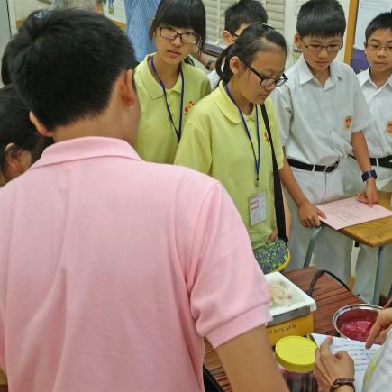 学员亲身体验香港中学的课外活动，在该校同学指导下一起制作无添加润肤膏。