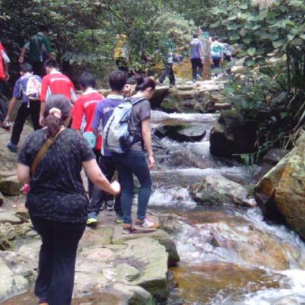 Students were walking into Ding Hu Shan