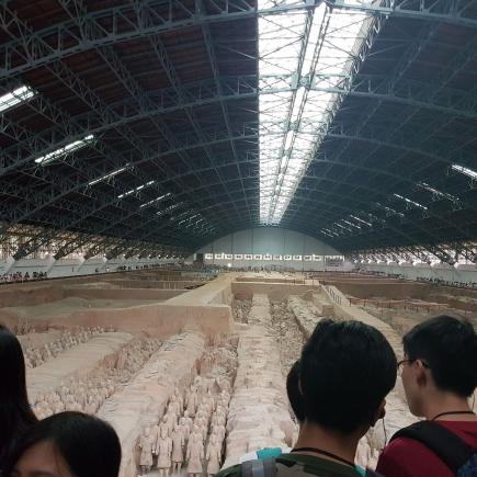 Students were visiting the Emperor Qinshihuang’s Mausoleum Site Museum