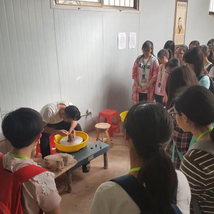 Students were visiting vocational school in Dunhuang