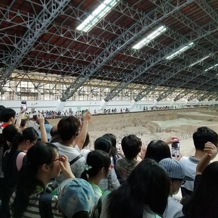 Students were visiting the Emperor Qinshihuang’s Mausoleum Site Museum