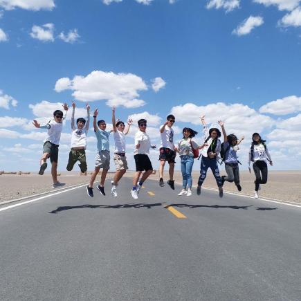 Students were visiting Yadan National Geological Park