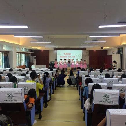 Students were attending a welcoming ceremony at Changban Primary School.